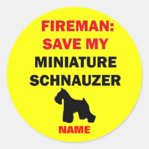 Sticker Rond Personnalisé Enregistrer Mon Schnauzer Miniature
