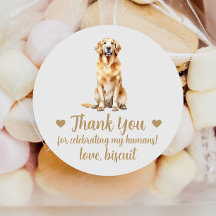 Sticker Rond Personnalisé Golden Retriever Chien Mariage Favori