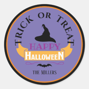 Sticker Rond Personnalisé, Halloween Trick ou Treat avec Casque