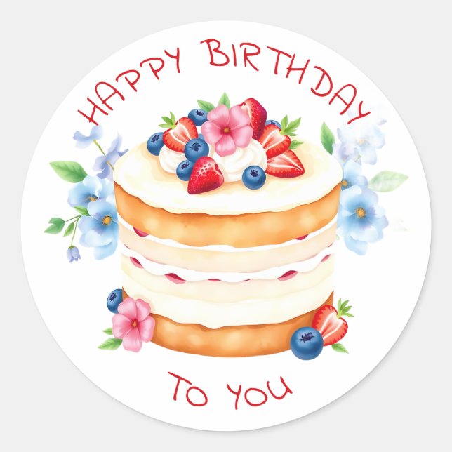 Sticker Rond Personnalisé Joyeux Anniversaire Pour Vous (Devant)