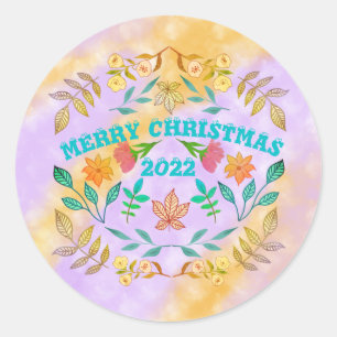 STICKER ROND PERSONNALISÉ MERRY CHRISTMAS 20XX