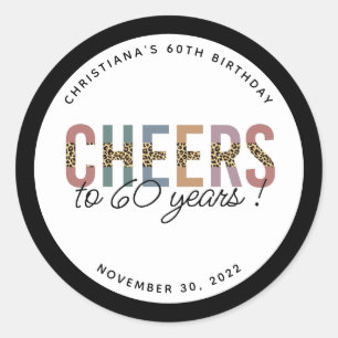Sticker Rond Personnalisé Moderne 60e anniversaire Empreinte de