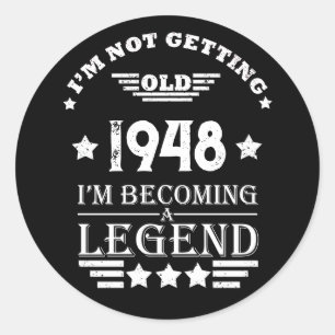 Sticker Rond Personnalisé noir blanc vintage 75e anniversaire