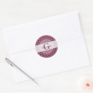 Sticker Rond Personnalisé Radiant Dusky Rose Floral Dot Mandala
