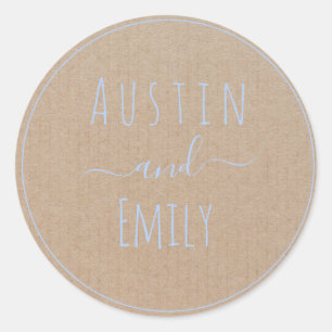 Sticker Rond Personnalisé Rustique moderne Boho Mariage classiq
