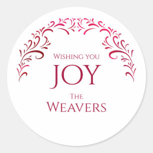 Sticker Rond Personnalisé Unique Élégant Joie Noël Enveloppe