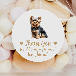 Sticker Rond Personnalisé Yorkie Chien Mariage Favoriser Sticke