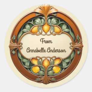 Sticker Rond Personnaliser Art Nouveau