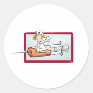 Sticker Rond Personnaliser avec le nom - La Super infirmière
