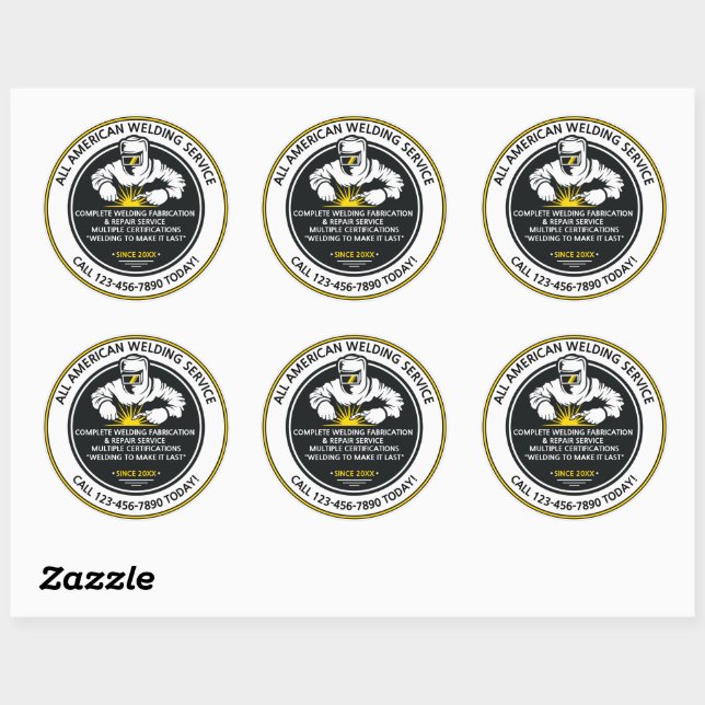 Sticker Rond Personnaliser Camionnette de soudage de soudure de (Feuille)