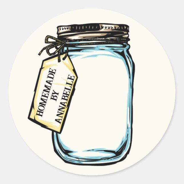 Sticker Rond Personnaliser Canning Jar (Devant)