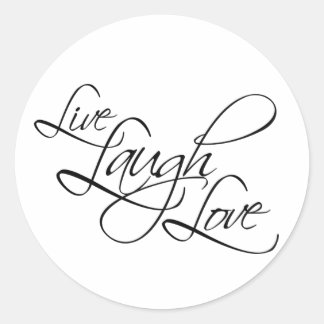 Sticker Rond Personnaliser d'amour Live Laugh
