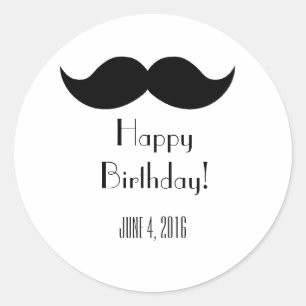 Sticker Rond Personnaliser d'autocollants de moustache