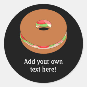 Sticker Rond Personnaliser de cette image Bagel