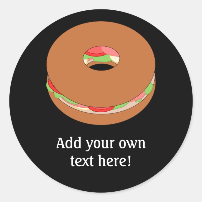 Sticker Rond Personnaliser de cette image Bagel (Devant)