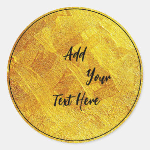 Sticker Rond Personnaliser de Parties scintillant Gold Foil Cla