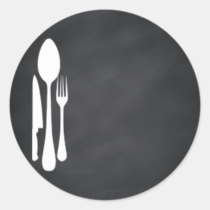 Sticker Rond Personnaliser de tableau noir Texte Outils de cuis