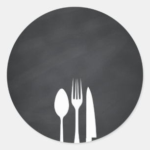 Sticker Rond Personnaliser de tableau noir Texte Outils de cuis