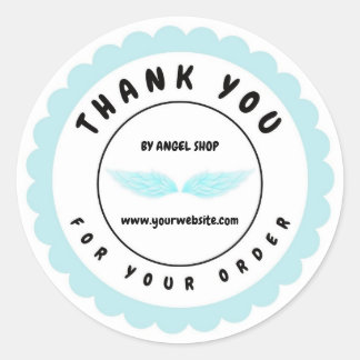 Sticker Rond Personnaliser du cercle des ailes de l'ange bleu