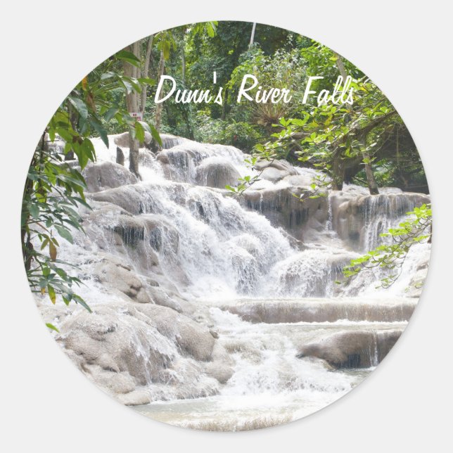 Sticker Rond Personnaliser Dunn’s River Falls photo (Devant)
