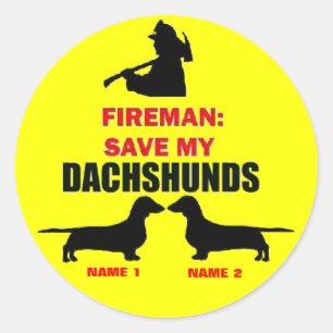 Sticker Rond Personnaliser Enregistrer Mes Dachshunds