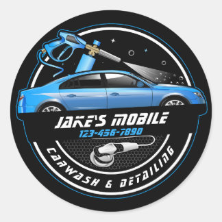 Sticker Rond Personnaliser le lavage de voiture mobile Détails