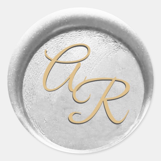 Sticker Rond *~* PERSONNALISER Mariage de cire d'or en argent (Devant)
