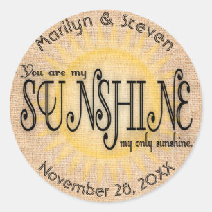 Sticker Rond Personnaliser Mon soleil sur Burlap