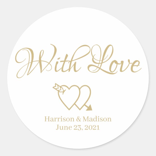 Sticker Rond personnaliser texte Mariage cadeau de faveur étiqu (Devant)