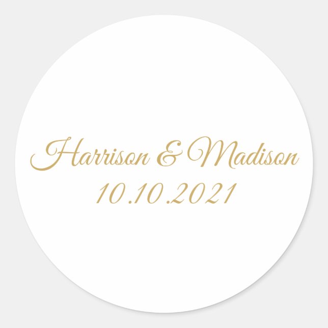 Sticker Rond personnaliser texte Mariage cadeau faveurs Classic (Devant)