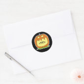 Sticker Rond Personnaliser un Jack-O-Lantern,<TEXT> (Enveloppe)