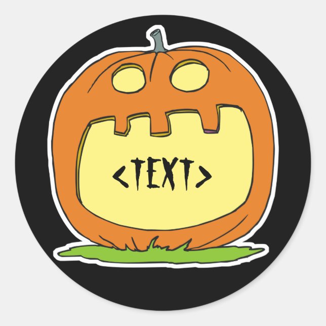 Sticker Rond Personnaliser un Jack-O-Lantern,<TEXT> (Devant)