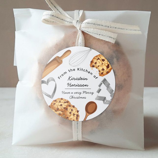Sticker Rond Personnalisez le thème de la cuisson de biscuits f (Créateur téléchargé)