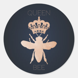 Sticker Rond Personnalisez les chevalets-cadeaux QuEEN BEE Rose
