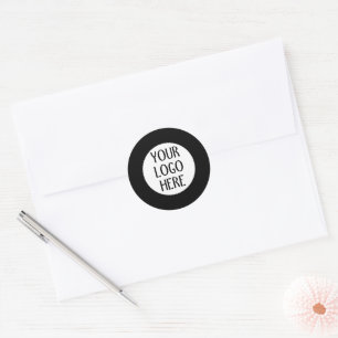 Sticker Rond Personnalisez votre logo d'entreprise noir et blan