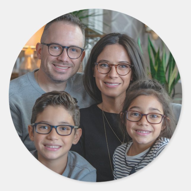 Sticker Rond Personnalisez votre propre photo de famille person (Devant)