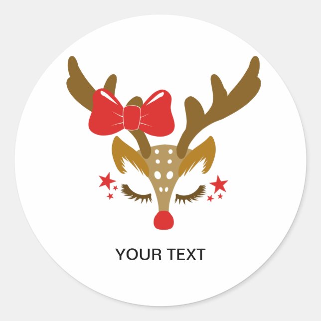 Sticker Rond Personnalité de Christmas Reindeer (Devant)
