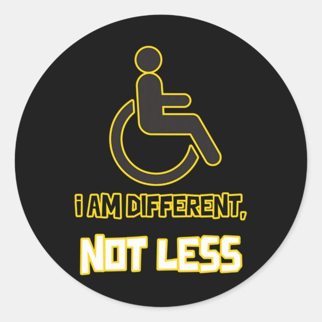 Sticker Rond personne différente non moins handicapée (Devant)