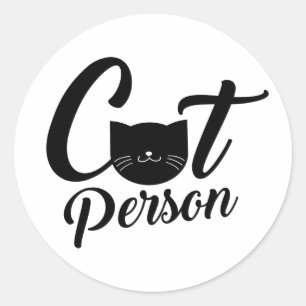 Sticker Rond Personne du chat