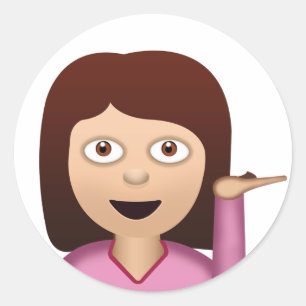 Sticker Rond Personne Emoji de bureau de renseignements