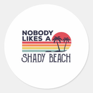 Sticker Rond Personne N'Aime Une Plage Ombragée Plages Vintages