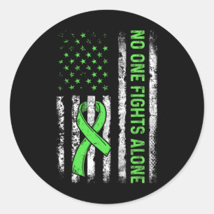 Sticker Rond Personne ne combat seul la santé mentale drapeau a