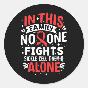 Sticker Rond Personne ne combat - Soutien à la sensibilisation