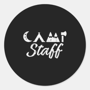 Sticker Rond Personnel De Camping Conseillère De Camping Équipa