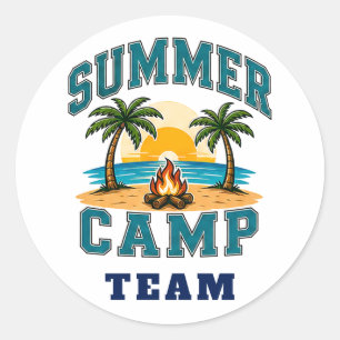 Sticker Rond ☀️ Personnel de colonie de vacances Typographie 👕