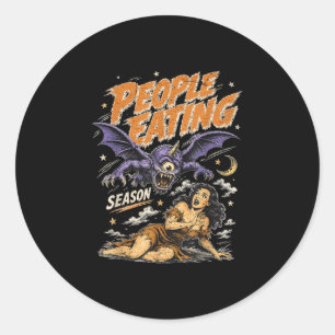 Sticker Rond Personnes de monstre de chauve-souris d'horreur dr