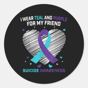 Sticker Rond Perte De Cadeaux D'Ami Sensibilisation Au Suicide