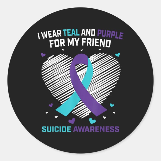 Sticker Rond Perte De Cadeaux D'Ami Sensibilisation Au Suicide  (Devant)