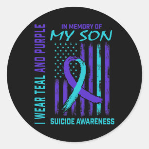 Sticker Rond Perte De Cadeaux De Fils Sensibilisation Au Suicid