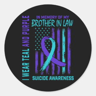 Sticker Rond Perte De Cadeaux De Frère En Droit Suicide Awar